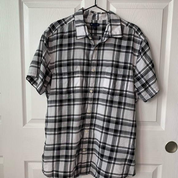 Gap Slim Fit Plaid Short Sleeve Button Up Tee Sz Large - Picture 6 of 9